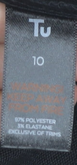 Tu Women's Black Long Sleeve Top Size 10 with Rhinestones