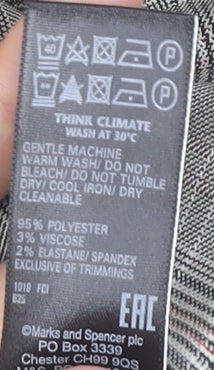 Brand and care label for Marks & Spencer Grey Checked Pencil Skirt, size 22