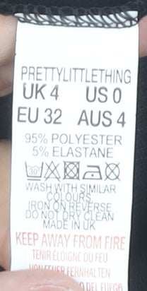 PrettyLittleThing Black Pencil Skirt UK Size 4