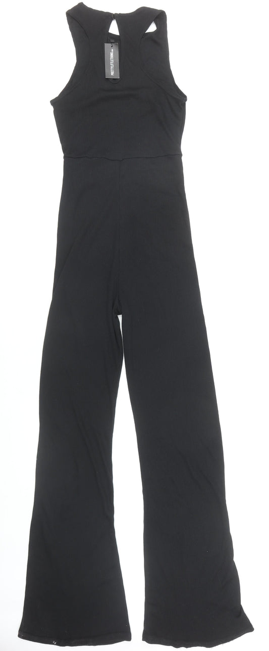 PrettyLittleThing Women's Black Jumpsuit Flared Sleeveless Size 10