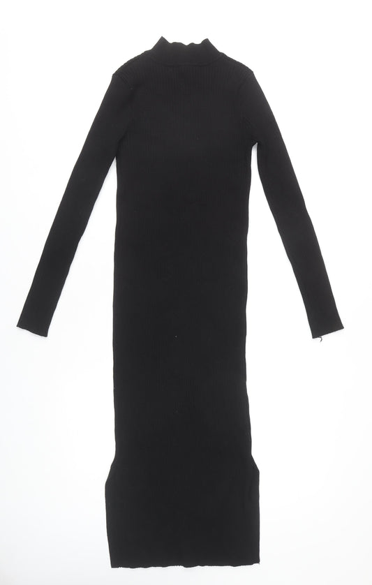 New Look Black Midi Sheath Dress, Size 12, Women's