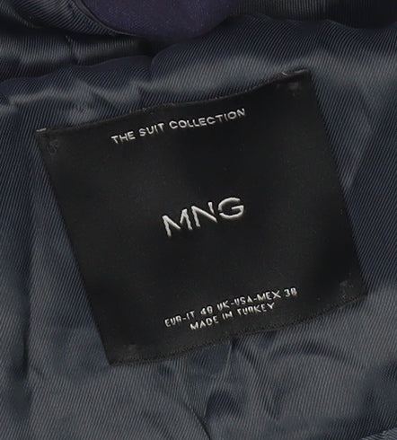MNG Men's Blue Blazer, Size UK 38 Regular Fit, Formal