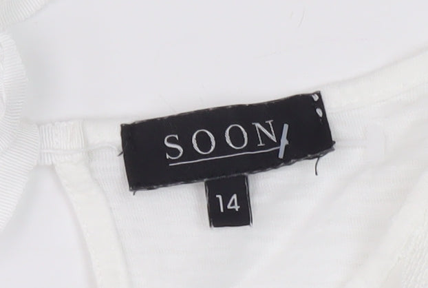 Womens UK Size 14 Soon White Basic Blouse