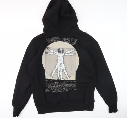 Mens UK Size M Pull&Bear Black Pullover Hoodie