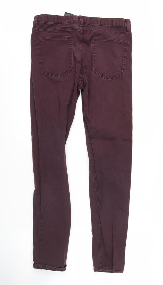 Mens UK Size 29 H&M Slim Fit Skinny Purple Jeans