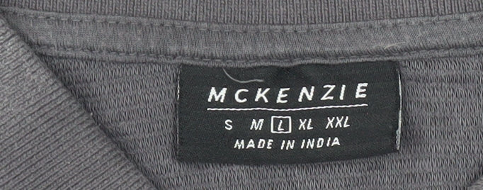 McKenzie Men's Grey Polo Shirt - Size L, Short Sleeve