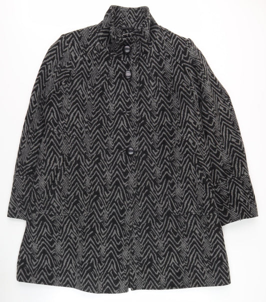 Womens UK Size M Roman Black Overcoat