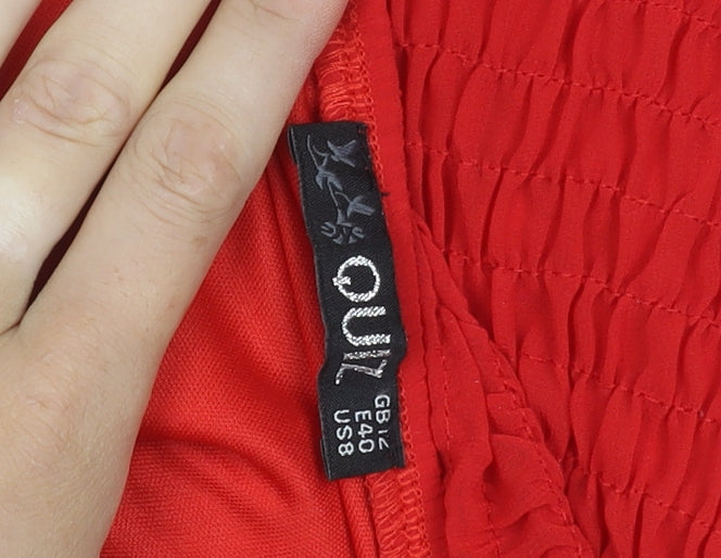 Quiz Women's Red Long Sleeve Top Size 12