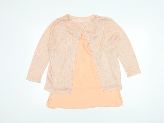 Womens UK Size 14 Monsoon Peach Basic Blouse