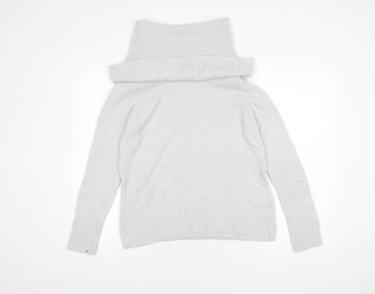 COS Women's White Cowl Neck Pullover Jumper Size 8