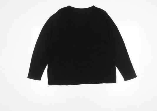Womens UK Size L Jan Eva Black Pullover Jumper