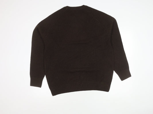 NEXT Men's Brown Pullover Waffle-Knit Jumper L