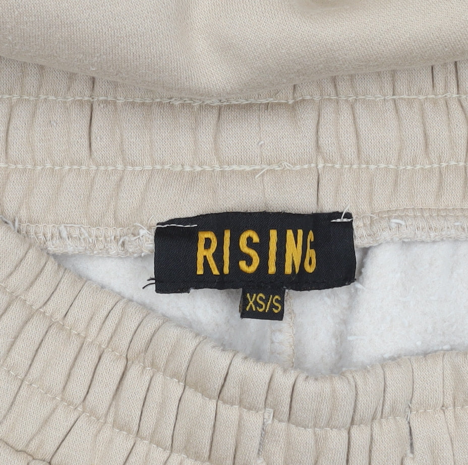 RISING Women's Beige XS Sweatpants Casual Cotton Blend