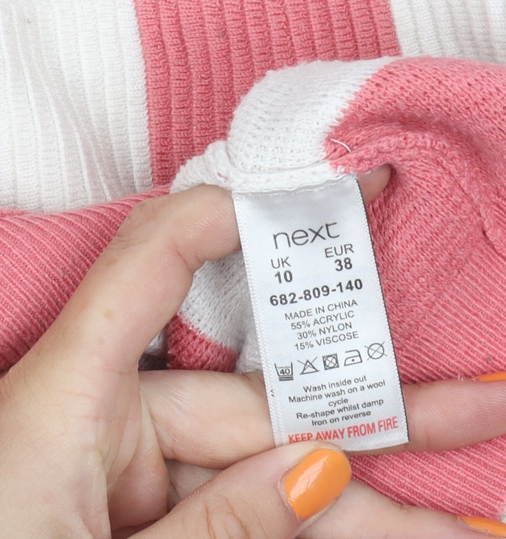 Womens UK Size 10 NEXT Pink Full Zip Jumper