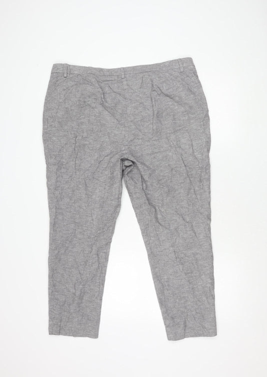 Marks and Spencer Men's Grey Regular Trousers