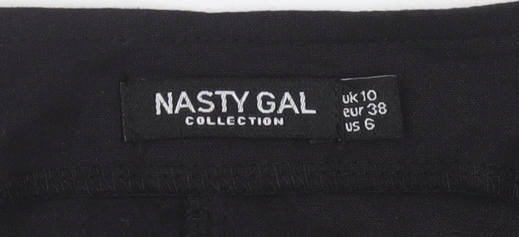 Nasty Gal Women Black Dungaree Playsuit Size 10