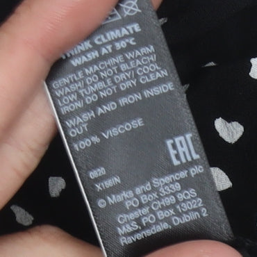 Womens UK Size 10 Marks and Spencer Black Basic Button-Up