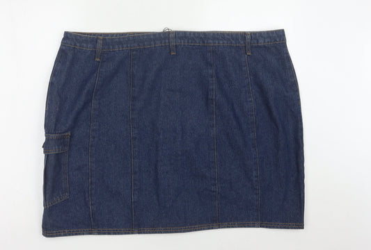 PrettyLittleThing Women's Blue Denim Skirt Size 24