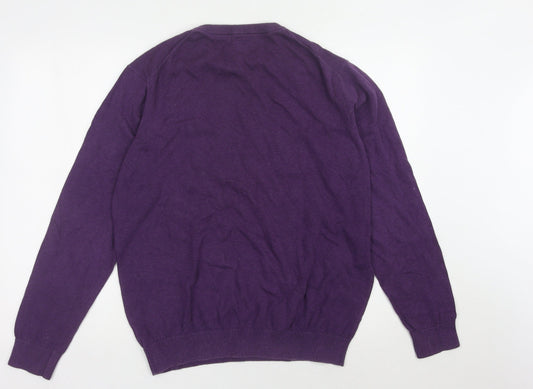 Joules Men's Purple Cotton Pullover Jumper L