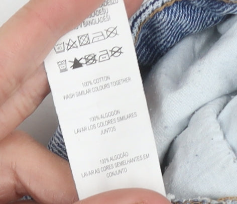 Denim Co. Women's Blue Distressed Mom Jeans Size 12