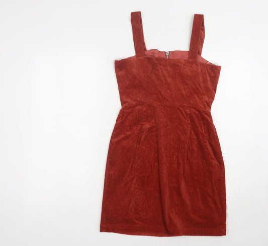 Glamorous Red Corduroy Sleeveless Dress, Size 8