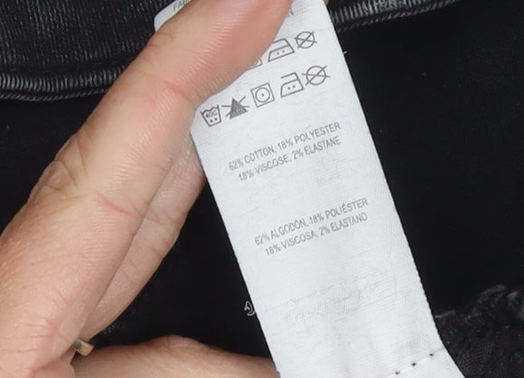 Denim Co Women’s Black Skinny Distressed Jeans Size 16