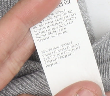 River Island Men's Grey Short Sleeve Polo XS