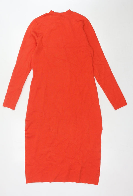 Jack Wills Red Midi Sheath Dress, Size 8, Women's