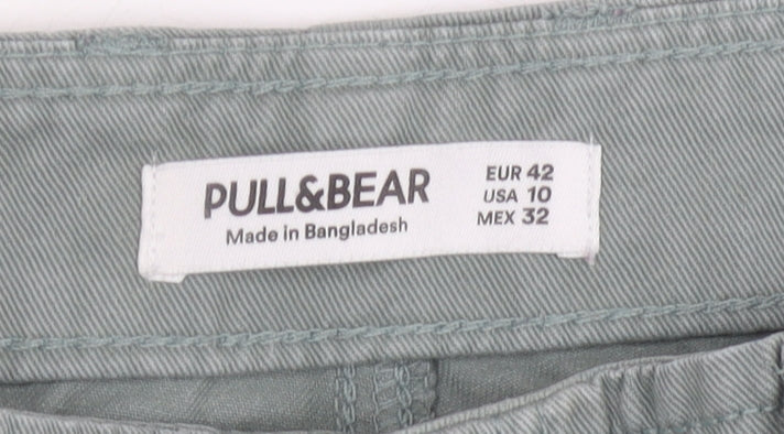 Pull & Bear Men's Green Cargo Trousers, Size L
