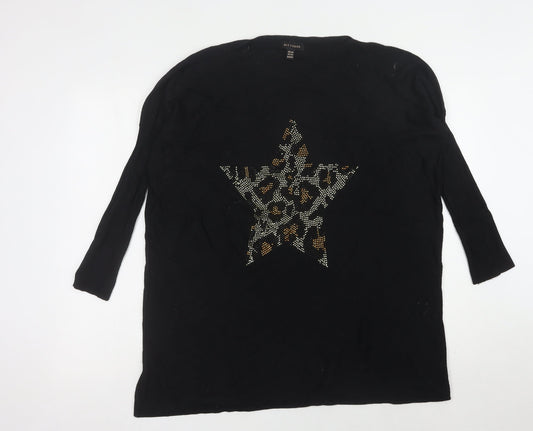 Womens UK Size S QED London Black Pullover Jumper