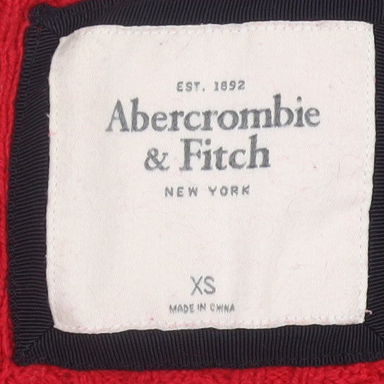 Abercrombie & Fitch Red Cable-Knit Cardigan XS