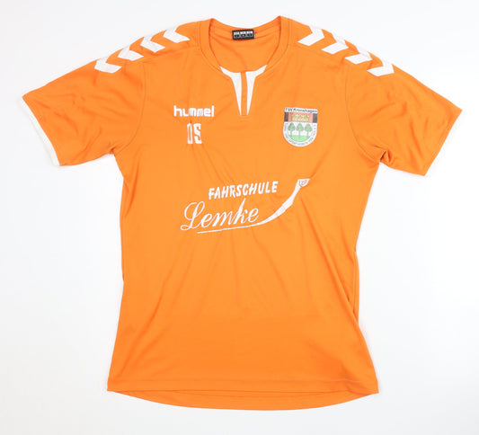 Mens UK Size S Hummel Orange Football T-Shirt