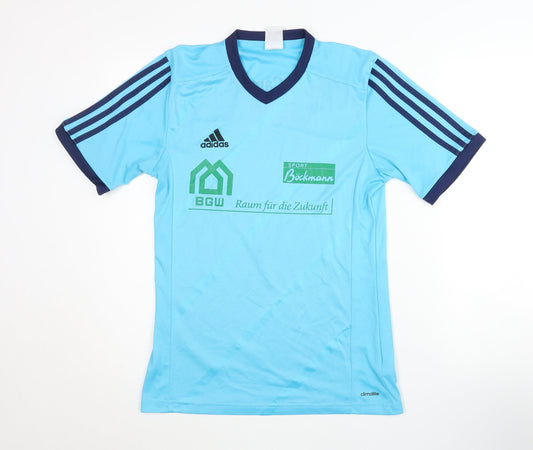 Mens UK Size S adidas Blue Football T-Shirt
