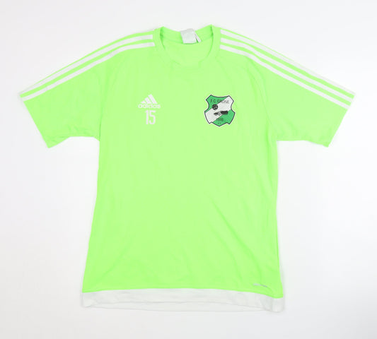 Mens UK Size S adidas Green Football T-Shirt