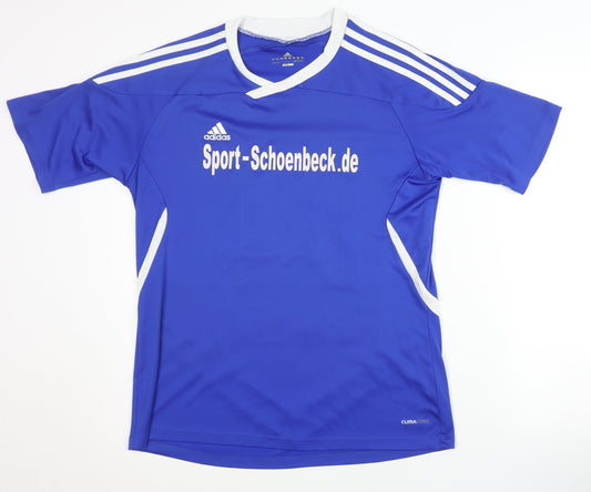 Mens UK Size L adidas Blue Football T-Shirt