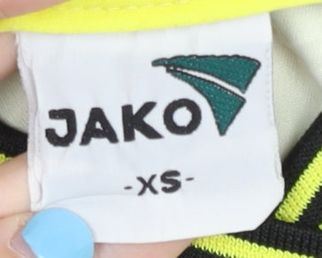 Brand and care label for JAKO Men's Yellow Football T-Shirt XS