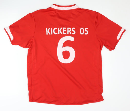 Men's Red Soccer Jersey T-Shirt, Size M, Polyester