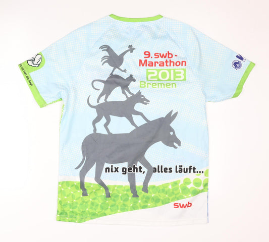 newLine Men's Green Blue Running T-Shirt Size M