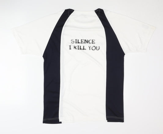 Slazenger Men's White/Black T-Shirt Size S for Gym