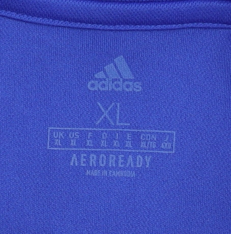 Mens UK Size XL adidas Blue Football Gym & Training Polo