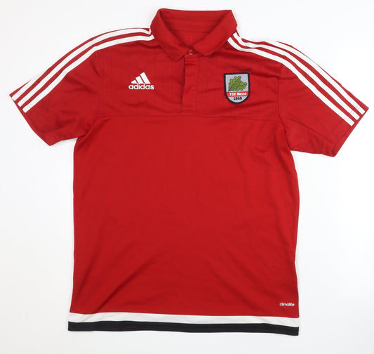 Mens UK Size M adidas Red Polo