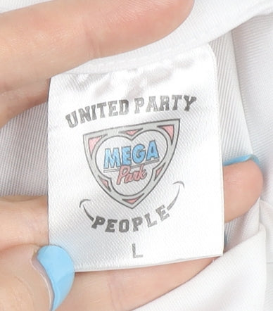 Unisex Adults UK Size L Mega Park White T-Shirt