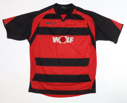 Mens UK Size L Saller Red Football Jersey
