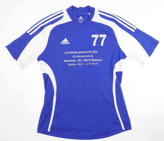 Mens UK Size L adidas Blue Football Jersey