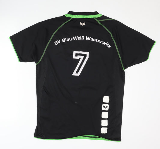 Erima Men's Black Football Jersey T-Shirt L