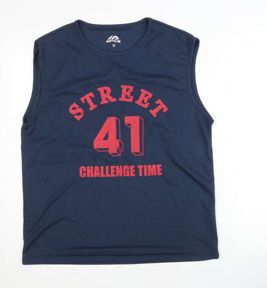 Additional front view of Active Men's Blue Tank Top M Sports Lightweight