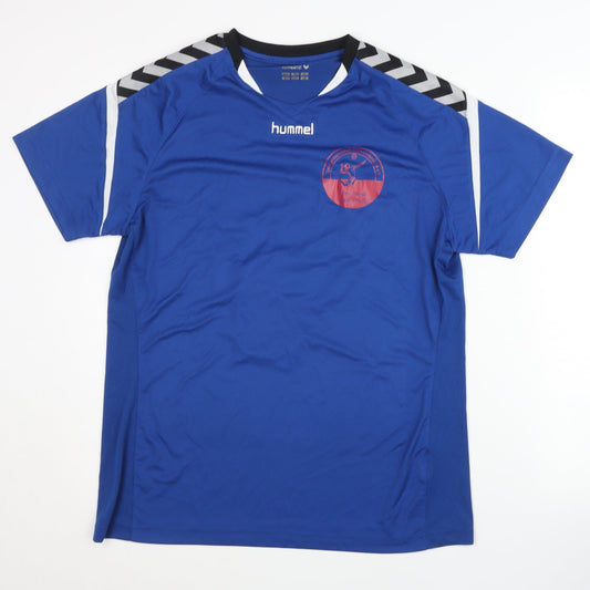 Mens UK Size XL Hummel Blue Football T-Shirt