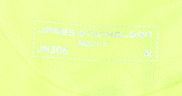 Brand and care label for James & Nicholson Men's Green T-Shirt M