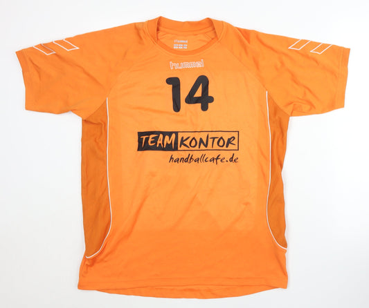Mens UK Size L Hummel Orange Handball T-Shirt