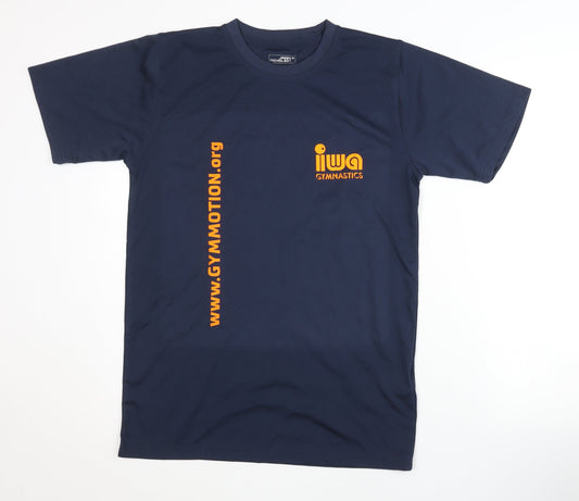 Mens UK Size S James & Nicholson Blue Gym & Training T-Shirt